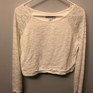 White Lace Crop Top